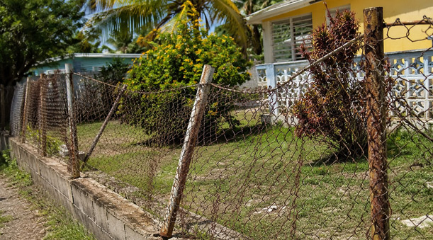 Fence before repair