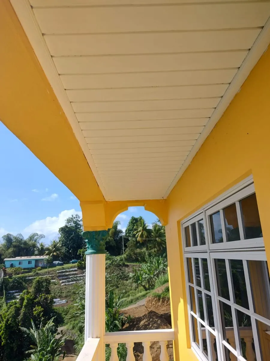 Finished porch ceiling in new paint