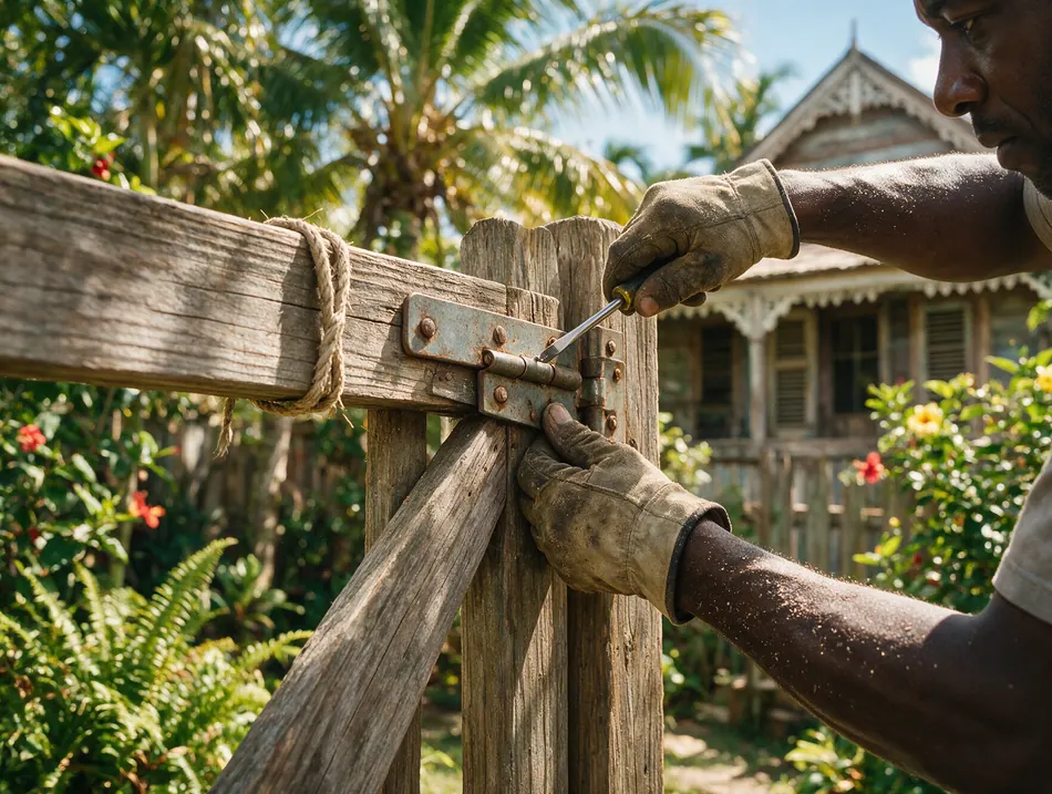 Adjusting a sagging garden gate hinge