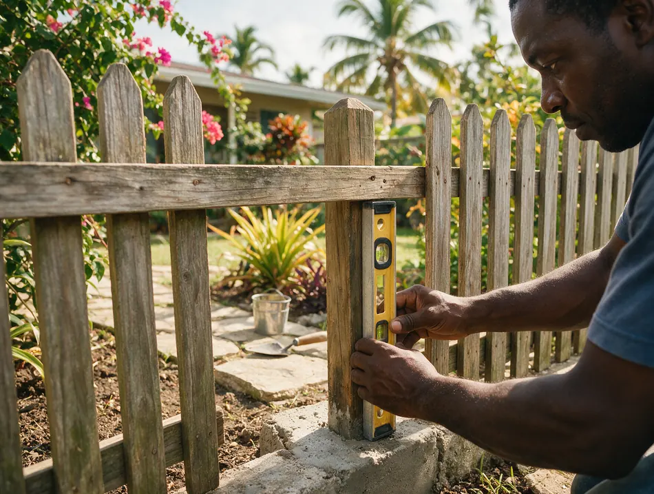 Re-securing a loose fence post at its base