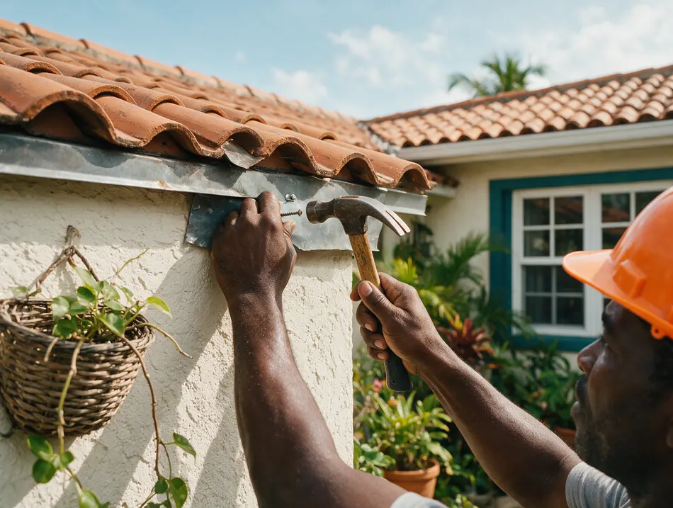 Guttering on an apartment complex
